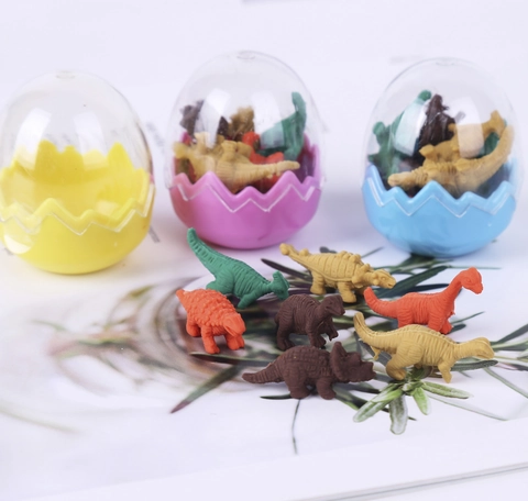 Dinosaurus Ei Gum Cartoon Dier Vorm Rubber Gums Met Plastic Schaal Schrijfwaren Student School Feest Cadeau Kind