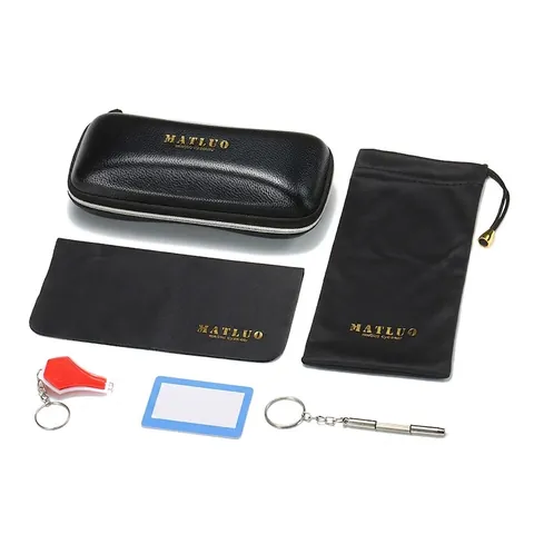 Accessori Occhiali Custodia Pelle PU Panno Borsa Kit Test Luce Blu Lampada Cacciavite Precisione Portatile