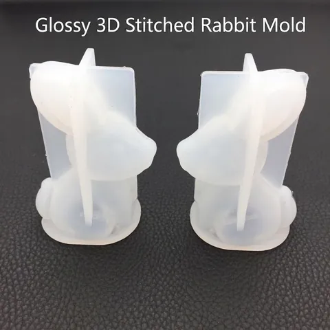 3D Rabbit Silicone Mold Mirror Stitched Texture For DIY Crafting Aroma Plaster Candle Making Resin Art Handmade Tools