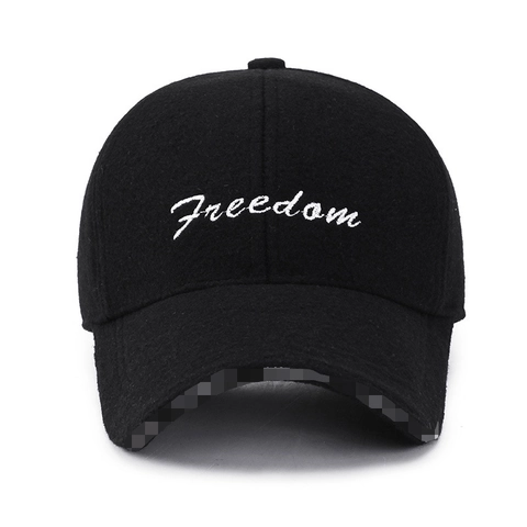 Καπέλο Μπέιζμπολ Με Κέντημα Freedom Μάλλινο Μίγμα Ζεστό Χειμερινό Καπέλο Ρυθμιζόμενο Streetwear Unisex