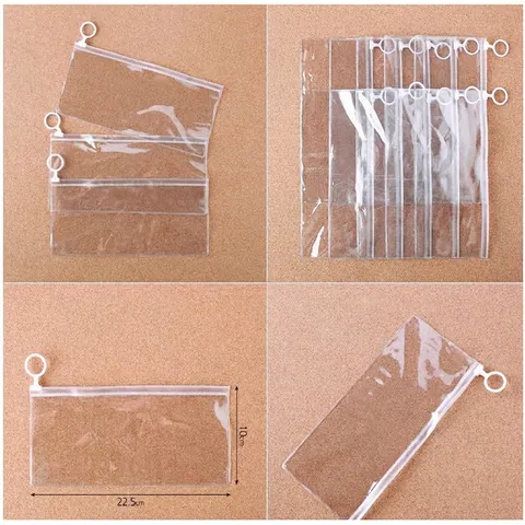 Astuccio Trasparente In PVC Con Cerniera Porta Matite Impermeabile Organizzatore Per Cancelleria E Trucco Da Viaggio Con Tiretto Rotondo