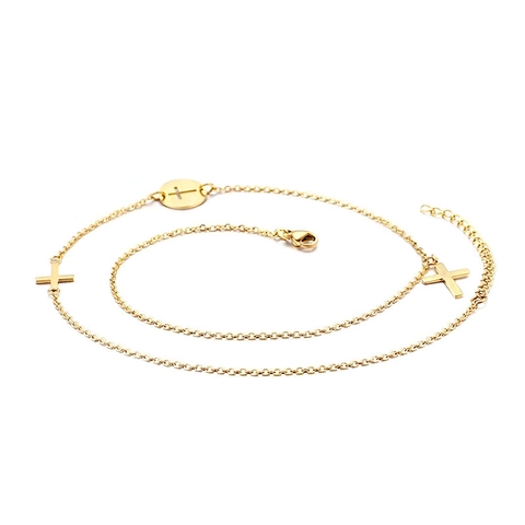 Minimalistische Kruis Hanger Ketting 316L Roestvrij Staal Holle Ronde Schijf Meerdere Kruisen Religieuze Sieraden Cadeau