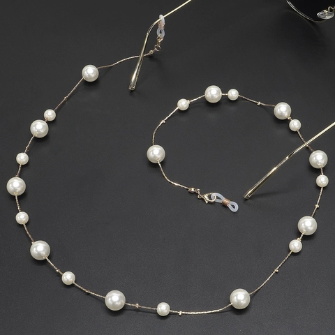 Elegante Catena Per Occhiali Con Künstliche Perle Sintetiche Supporto In Metallo Cinturino Decorativo Per Donna