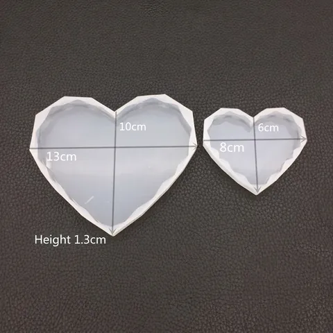 Heart Shape Rhombus Facet Silicone Mold For DIY Epoxy Resin Plaster Aromatherapy Mirror Surface Geometric Crafts