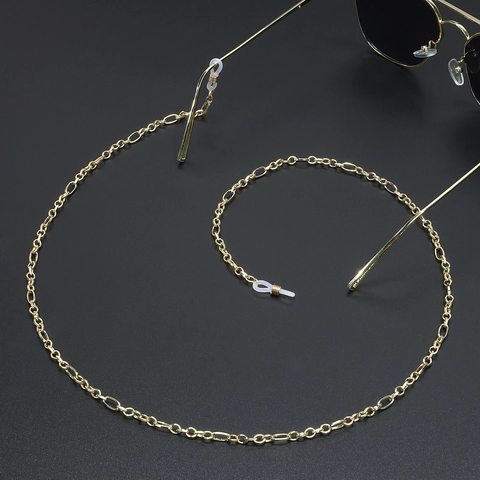 Anti Slip Glasses Chain Metal Alloy Figaro Eyewear Strap Holder Retro Sunglasses Neck Cord With Silicone Loops