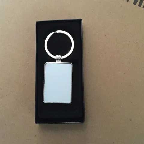 Sublimation Blanks Metal Keychain With Aluminum Plate Heat Transfer Blank Keyring Polish Silver Tone Gift For Friends