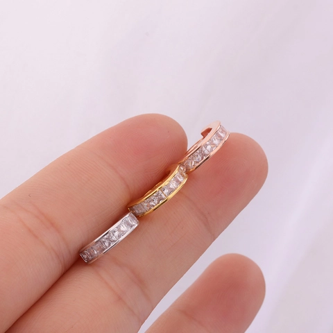 Koperen Zirkonia Kraakbeen Oorknopjes Neusring Piercing Sieraden Mode Blad Ring Schroefsluiting Voor Dames