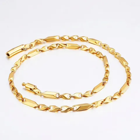 Collar De Cadena De Rombo Geométrico De Acero Inoxidable Pulido Espejo Joyería Hip Hop De Moda Minimalista Para Hombres Mujeres