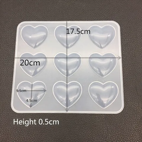 Heart Silicone Mold Mirror Surface DIY Resin Crafting Aromatherapy Plaster Soap Making Food Grade Flexible Translucent