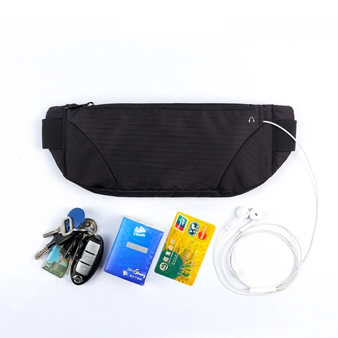 Running Waist Bag Waterproof Sports Fanny Pack With Earphone Hole For Outdoor Hiking Fitness Lightweight Polyester