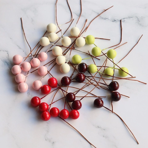 Artificial Berries Foam Mini Fruit Picks For DIY Crafts Christmas Home Party Decoration Simulation Berries With Wire Stems