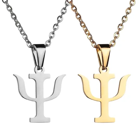 Collana Con Pendente Simbolo Psicologia Lettera Greca PSI Acciaio Inossidabile Lucidato Gioielli Creativi Per Donne