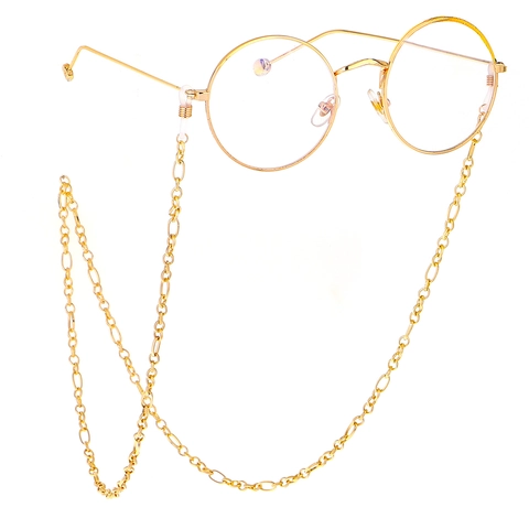 Anti Slip Glasses Chain Metal Alloy Figaro Eyewear Strap Holder Retro Sunglasses Neck Cord With Silicone Loops