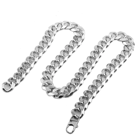 Heavy Cuban Link Chain Necklace For Men 316L Stainless Steel High Polished Finish Hip Hop Rock Punk Style Jewelry