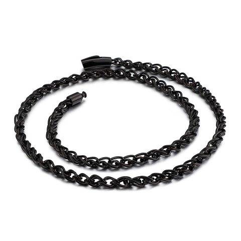 Collana Da Uomo In Acciaio Inossidabile Catena Intrecciata Hip Hop Punk Stile Industriale Chiusura Cilindrica Gioielli Durevoli