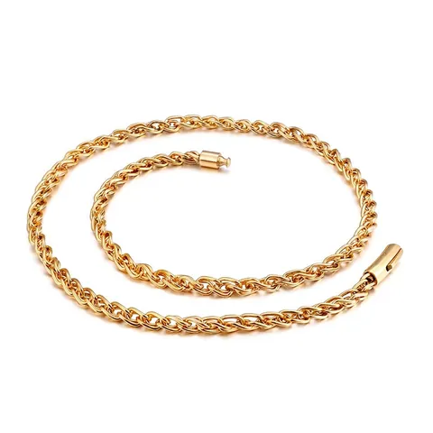 Collana Da Uomo In Acciaio Inossidabile Catena Intrecciata Hip Hop Punk Stile Industriale Chiusura Cilindrica Gioielli Durevoli