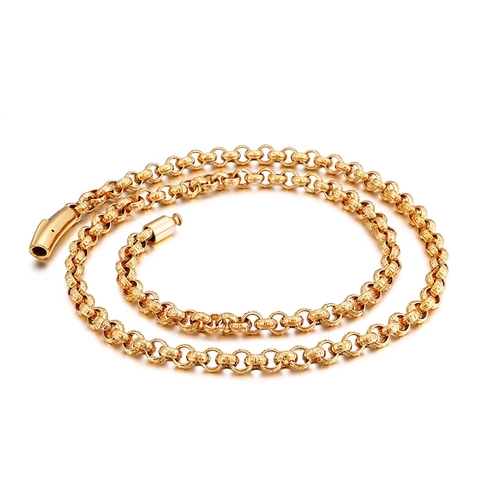 Collier Chaîne En Acier Inoxydable Vintage Avec Motif Gaufré Rétro Punk Longue Chaîne De Pull Pour Hommes Femmes