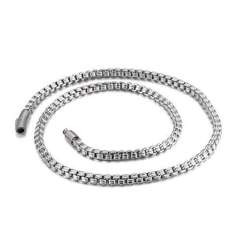 Collana A Catena Box In Acciaio Inossidabile Maglie Quadrate Hip Hop Gioielli Minimalisti Per Uomo Oro Argento Nero