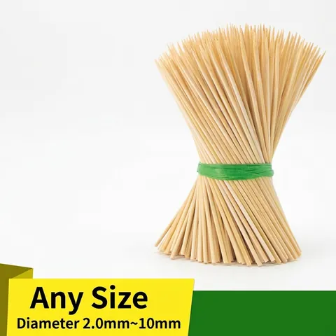 Pointed Natural Bamboo BBQ Skewers Disposable Grilling Sticks For Fruit Appetizers Meat Kabobs And DIY Crafts