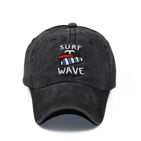Cappellino Da Baseball Ricamato Surf Wave Cotone Lavato Vintage Retrò Cappello Da Sole Regolabile Uomo Donna Esterno