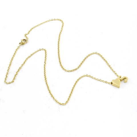 Collana Pendente Cuore Lettera Iniziale Acciaio Inossidabile 304 Placcato Oro 18K Lucidato A Specchio Gioielli Donne