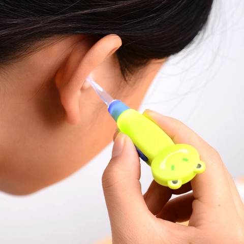 Cartoon Animal LED Ear Pick Portable Earwax Removal Tool With Detachable Transparent Tip Plastic Ear Cleaning Tool For Kids