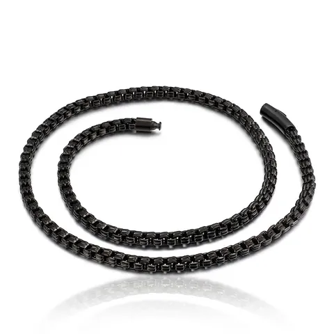 Collana A Catena Box In Acciaio Inossidabile Maglie Quadrate Hip Hop Gioielli Minimalisti Per Uomo Oro Argento Nero