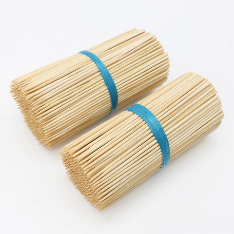 Pointed Natural Bamboo BBQ Skewers Disposable Grilling Sticks For Fruit Appetizers Meat Kabobs And DIY Crafts
