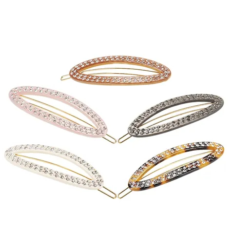 Eleganter Ovaler Haarschmuck Clip Frankreich Acetat Österreich Strass Glänzende Leopard Retro Kopfschmuck Für Damen