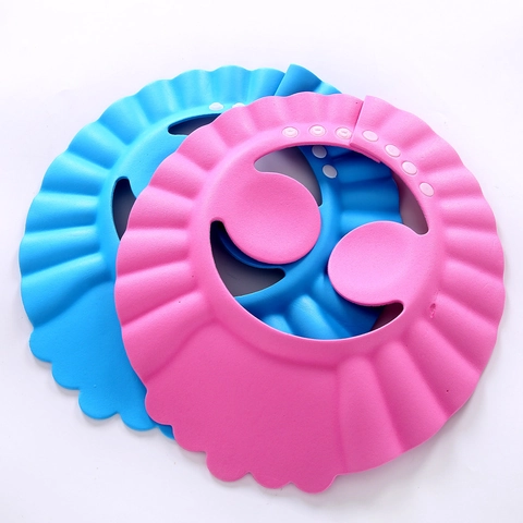 Baby Shower Cap Adjustable Soft EVA Foam Waterproof Shampoo Hat Eye Ear Protection Cartoon Animals For Toddlers Infants