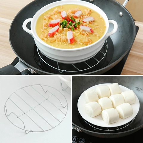 Stainless Steel Steaming Rack Round Multi Leg Support Wire Grid Holder For Pot Rice Cooker Kitchen Cooking Accessory