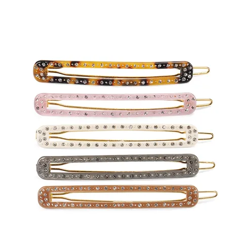 Barrette À Cheveux En Acétate Avec Strass Pince À Cheveux Rectangulaire Minimaliste Accessoire Élégant Style Coréen