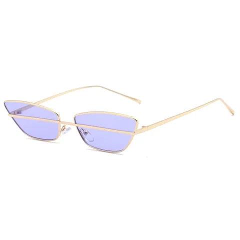 Occhiali Da Sole Cat Eye Stretti Montatura Piccola Alla Moda Con Barra Orizzontale UV400 Lenti In PC Retro