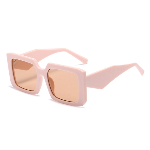 Oversized Square Sunglasses UV400 Protection PC Frame Retro Fashion Wide Temples For Women Men