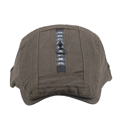 Herren Schiebermütze Vintage Baumwolle Baskenmütze Mit Reißverschluss Verstellbar Britischer Retro Streetwear Ivy Cap