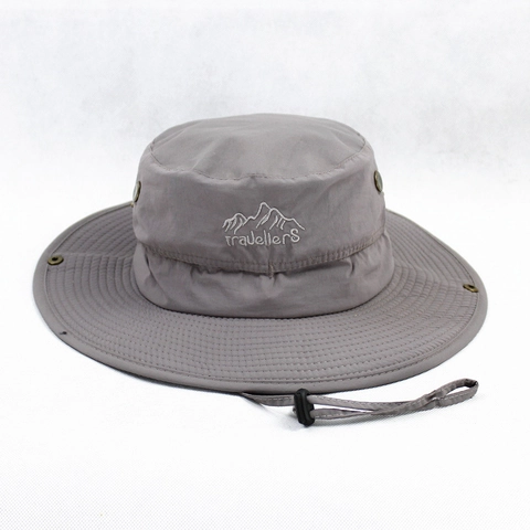 Outdoor Sonnenhut Mit Breiter Krempe Atmungsaktiver Polyester Fischerhut Mit Windseil Zum Wandern Angeln