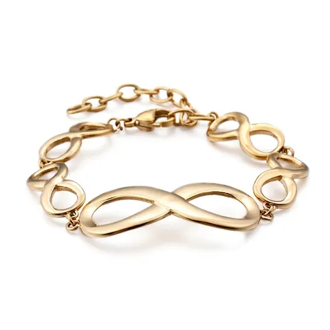 Pulsera De Eslabones Con Símbolo De Infinito De Acero Inoxidable Cadena Ajustable Joyería De Moda Para Hombre Y Mujer