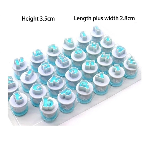 Alphabet Number Cookie Cutters Plastic Press Type Cake Fondant Embossing Mold DIY Baking Tools 3D Stamp