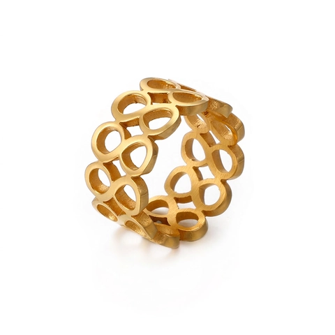Anello Infinity Cavo Acciaio Inossidabile 316L Placcato Oro 18K Gioielli Geometrici Streetwear Per Donna Uomo
