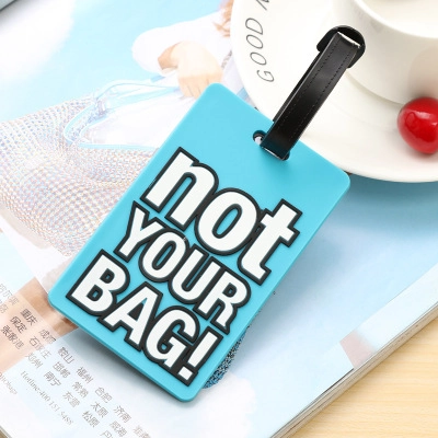 Humorous Luggage Tag Soft PVC Suitcase Identifier Label With Adjustable Strap And ID Address Card For Travel Bags