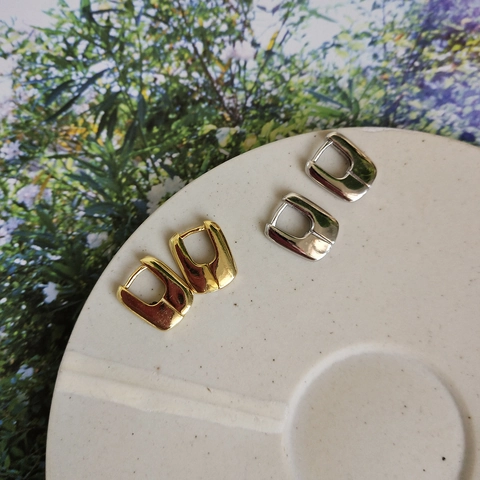 Orecchini A Cerchio Geometrici A U Argento Sterling 925 Stile Industriale Minimalista Lucidato Donna