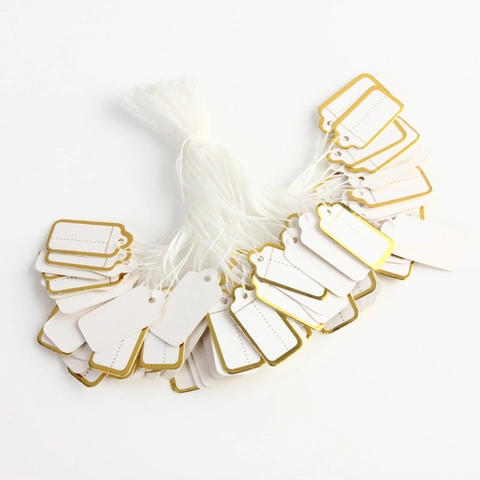 Jewelry Price Tags Paper Card Labels With Cotton String For Marking Display Blank Hanging Tags
