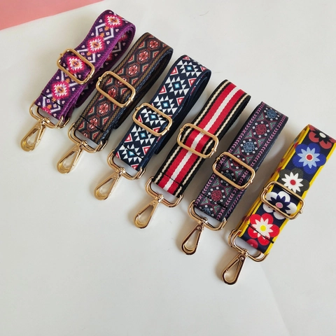 Ethnic Style Ζακάρ Υφαντό Λουράκι Τσάντας Ρυθμιζόμενος Φαρδύς Ιμάντας Ώμου Bohemian Γεωμετρικό Ανθικό Σχέδιο Ανταλλακτική Ζώνη Για Τσάντες