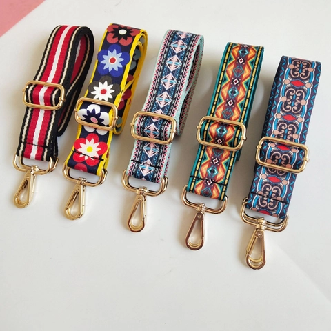 Ethnic Style Ζακάρ Υφαντό Λουράκι Τσάντας Ρυθμιζόμενος Φαρδύς Ιμάντας Ώμου Bohemian Γεωμετρικό Ανθικό Σχέδιο Ανταλλακτική Ζώνη Για Τσάντες