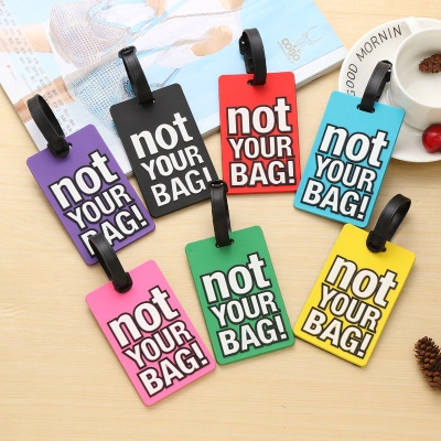 Humorous Luggage Tag Soft PVC Suitcase Identifier Label With Adjustable Strap And ID Address Card For Travel Bags