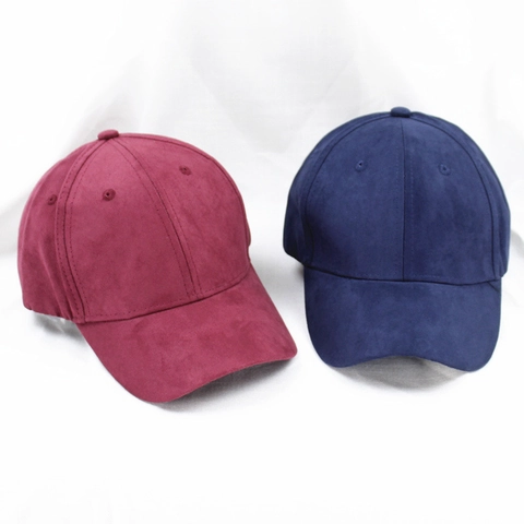 Plain Solid Color Suede Baseball Cap Women Adjustable Six Panel Casual Breathable Sun Protection Hat Sports