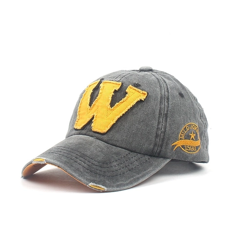 Vintage Baseballkappe Aus Gewaschener Baumwolle Distressed Retro Sonnenhut Outdoor Casual Buchstabe W Patch Stickerei