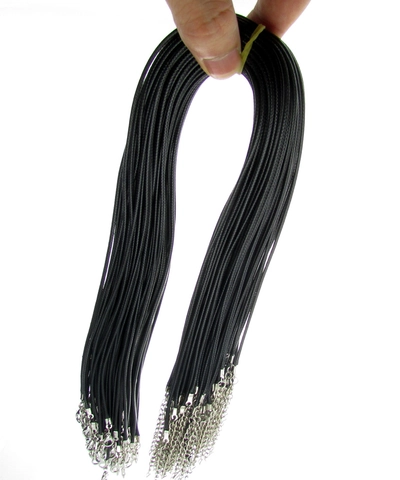 Cordino Collana Filo Cerato Corda Cuoio Con Chiusura Moschettone Metallo E Catena Estensione Per Accessori Creazione Gioielli DIY