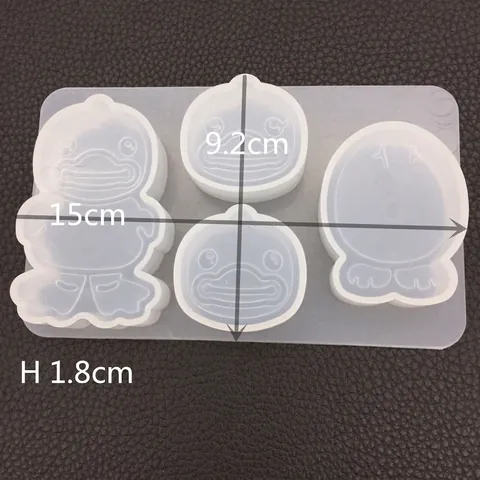 Cartoon Ente Silikonform DIY Handgefertigt Spiegeloberfläche Harzguss Aromatherapie Gips Kuchen Fondant Dekoration Flexibel
