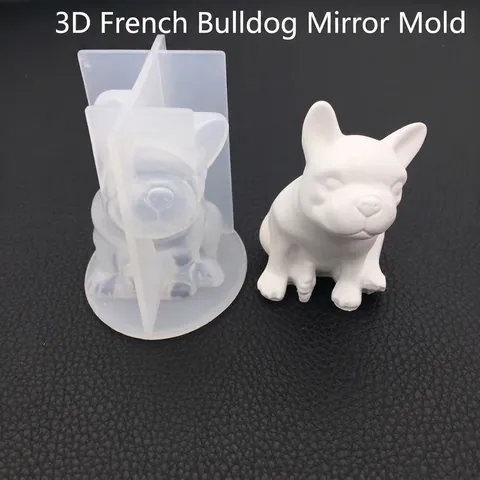 French Bulldog Three Dimensional Silicone Mold Mirror Surface Craft For DIY Resin Casting Aromatherapy Plaster Handmade Tools